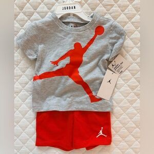 Jordan Infant Set in Gray and Orange 2-Piece Set